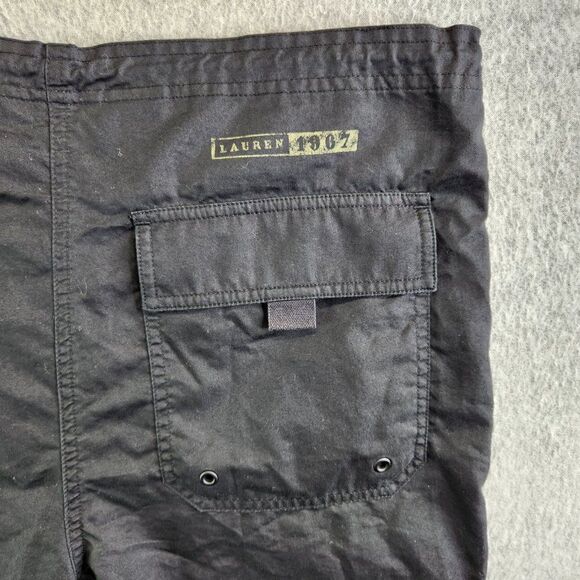 Lauren Ralph Lauren Pants Womens Small Black Drawstring Ankles Hidden Button Fly - Picture 8 of 16